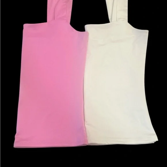 The Workshop Tank Top Bundle Size Large Pink And White Square Neckline Stretch - Picture 8 of 14